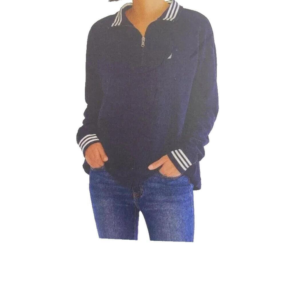 Nautica Ladie's 1/2 Zip Pullover Sweater, Color Navy, Size Small .   BG